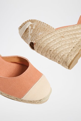 Espadrillas con zeppa in cotone bio Carina - Corallo 