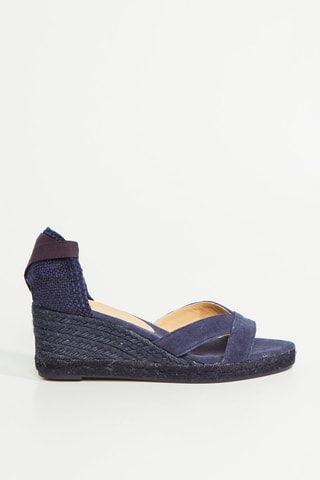 Espadrillas con zeppa in cotone bio Bailey - Blu scuro