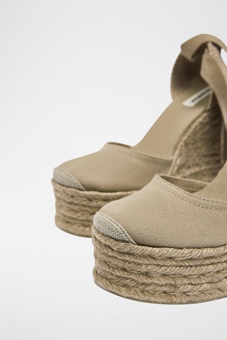 Espadrillas con zeppa - Beige