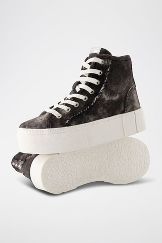 Sneakers alte platform - Grigio scuro