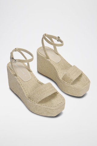 Sandali con zeppa - Beige