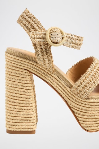 Sandali con tacco in pelle Adriana - Beige
