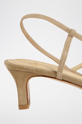 Sandali con tacco in pelle scamosciata Leire - Beige