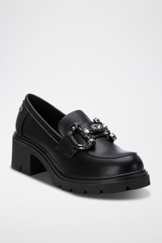 Mocassini con tacco - Nero