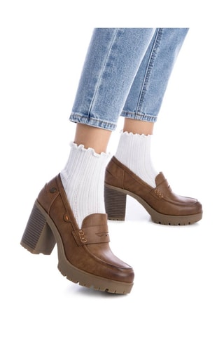 Mocassini con tacco - Cammello