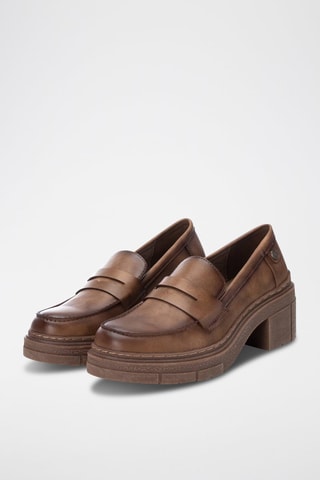 Mocassini con tacco - Taupe