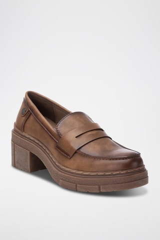 Mocassini con tacco - Taupe