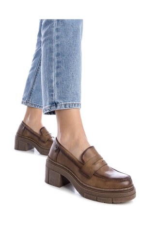 Mocassini con tacco - Taupe