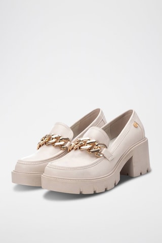 Mocassini con tacco - Ecrù