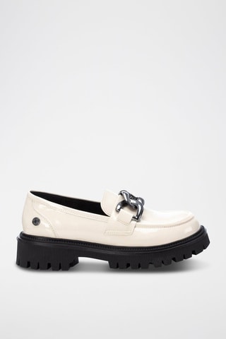 Mocassini platform in vernice - Ecrù