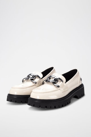 Mocassini platform in vernice - Ecrù
