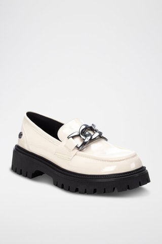 Mocassini platform in vernice - Ecrù