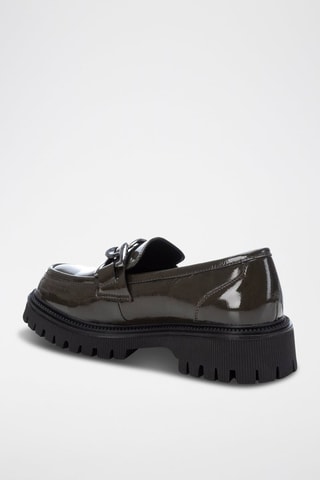 Mocassini platform in vernice - Kaki