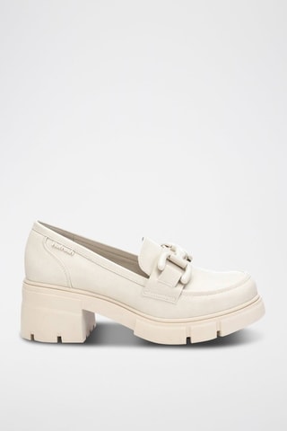 Mocassini con tacco - Ecrù