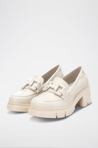 Mocassini con tacco - Ecrù