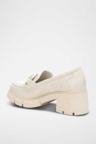 Mocassini con tacco - Ecrù
