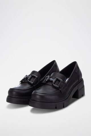 Mocassini con tacco - Nero