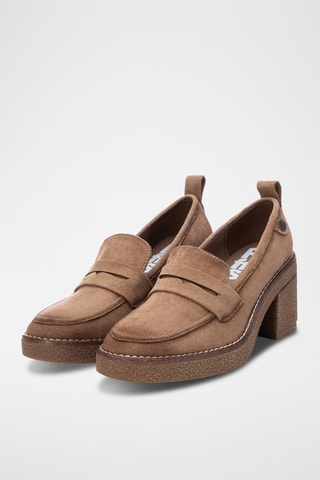 Mocassini con tacco - Taupe