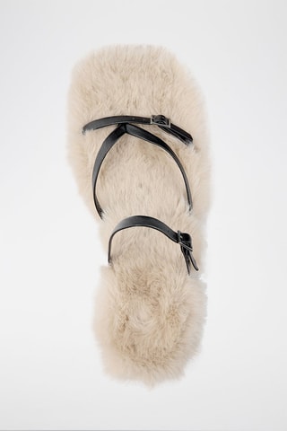 Sandali imbottiti con tacco - Beige