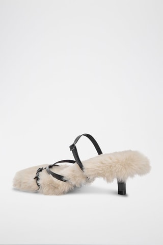 Sandali imbottiti con tacco - Beige