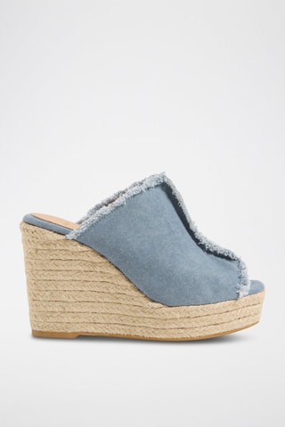 Ciabatte con zeppa Fatima - Blu