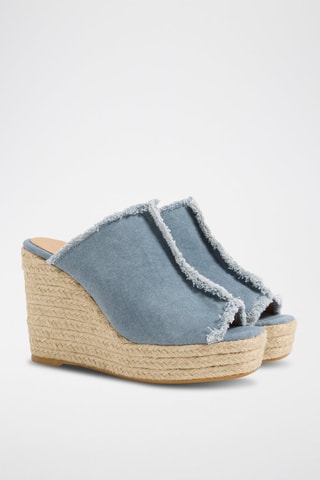 Ciabatte con zeppa Fatima - Blu