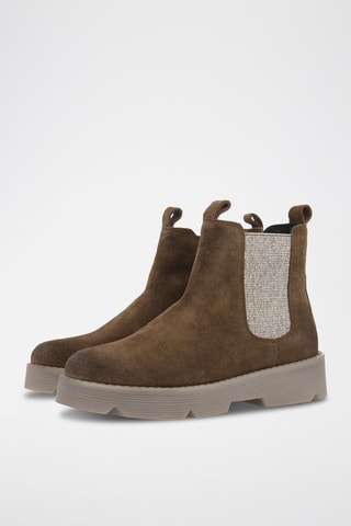 Stivaletti in pelle scamosciata - Taupe