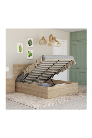 Lit-coffre avec sommier Sicilia - Imitation bois