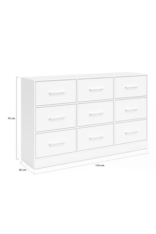 Commode 9 tiroirs - 115 x 70 x 30 cm