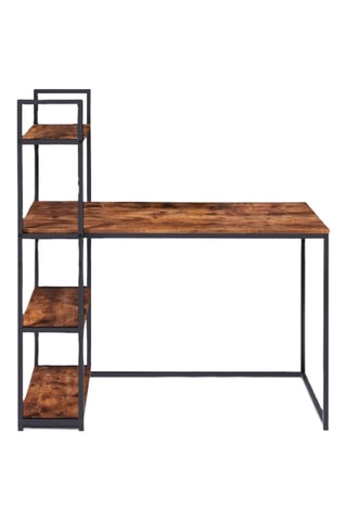 Bureau bibliothèque 2-en-1 Elize - Noir et imitation bois