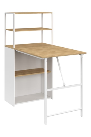 Bureau bibliothèque 2-en-1 pliable - 120 x 103 x 60 cm