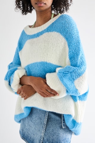 Pull oversize en laine et mohair - Bleu clair