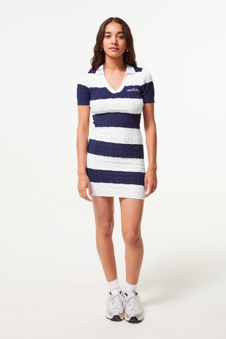 Trui-jurk Wit en Marineblauw