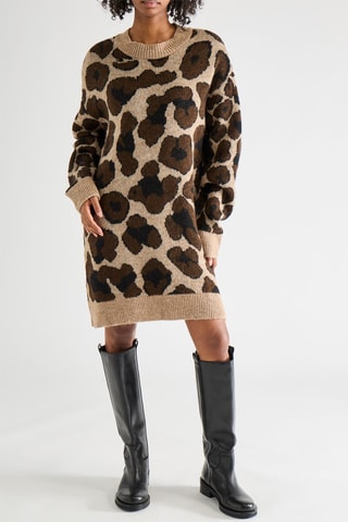 Trui-jurk - Beige en Bruin