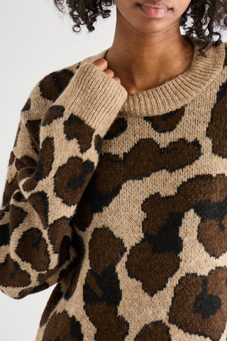 Trui-jurk - Beige en Bruin