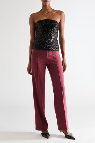 Broek Hoge Taille - Bordeauxrood