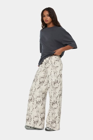 Broek wide legs - Ecru