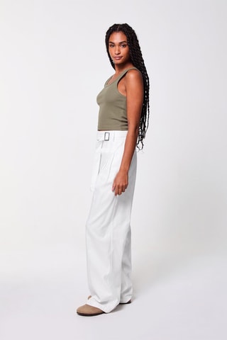 Broek Wide Legs Hoge Taille - Wit