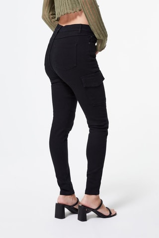 Hoge Taille Broek Skinny Zwart