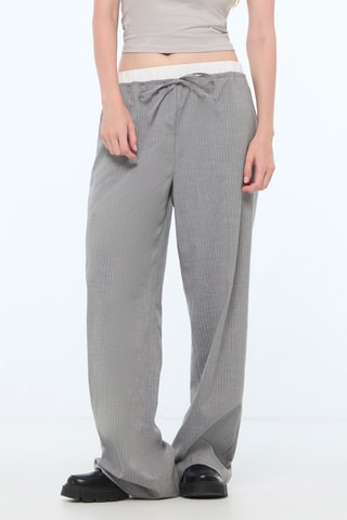 Pantalon wide legs - Gris