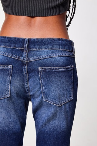 Jeans met Hoge Taille 
Blauw