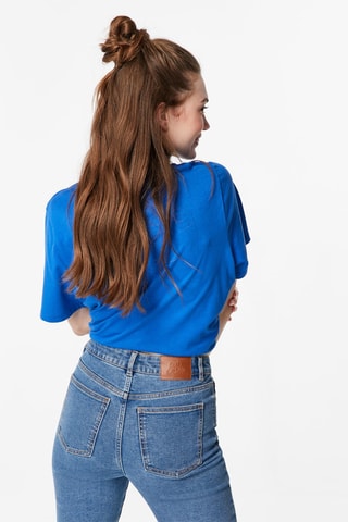 Jean skinny taille haute Bleu marine