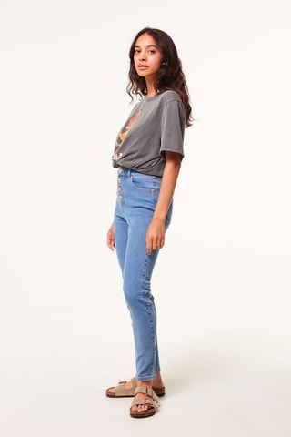Jeans met Hoge Taille 
Blauw