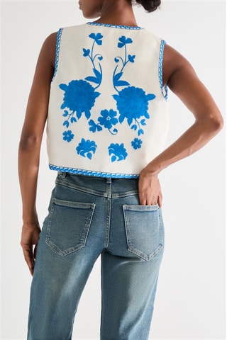 Mouwloos Vest - Wit en Blauw