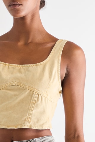 Crop Spijkertop - Beige