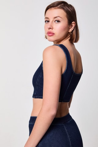 Crop Spijkertop - Blauw
