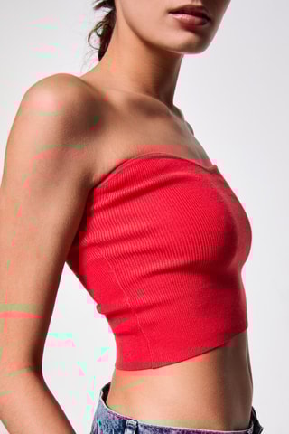 Bustier crop top - Rood