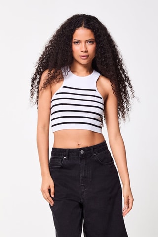 Crop top - Wit en Zwart