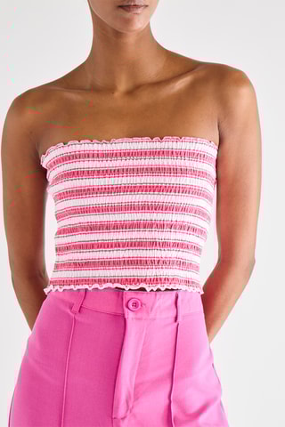 Bustier crop top - Lichtpaars en Wit