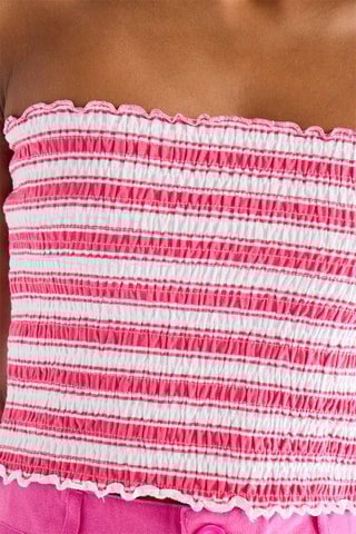 Bustier crop top - Lichtpaars en Wit